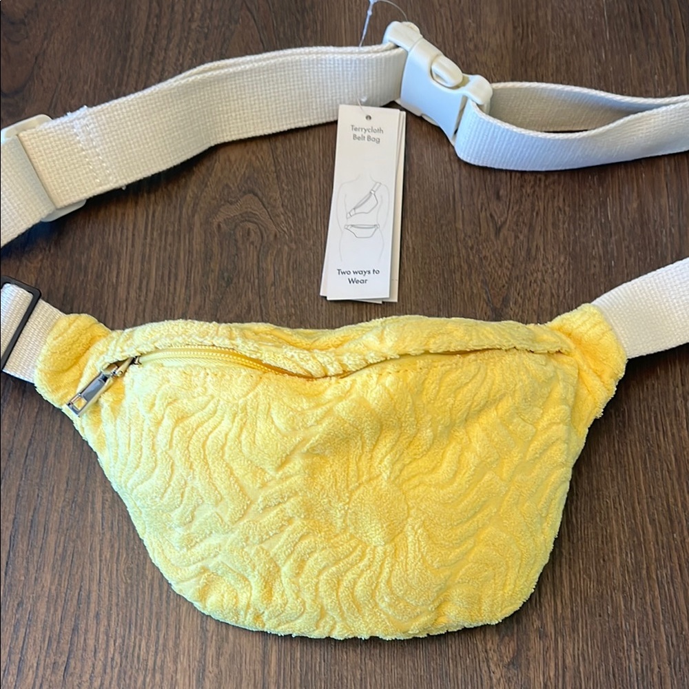 Sunny Yellow Textured Crossbody Bag